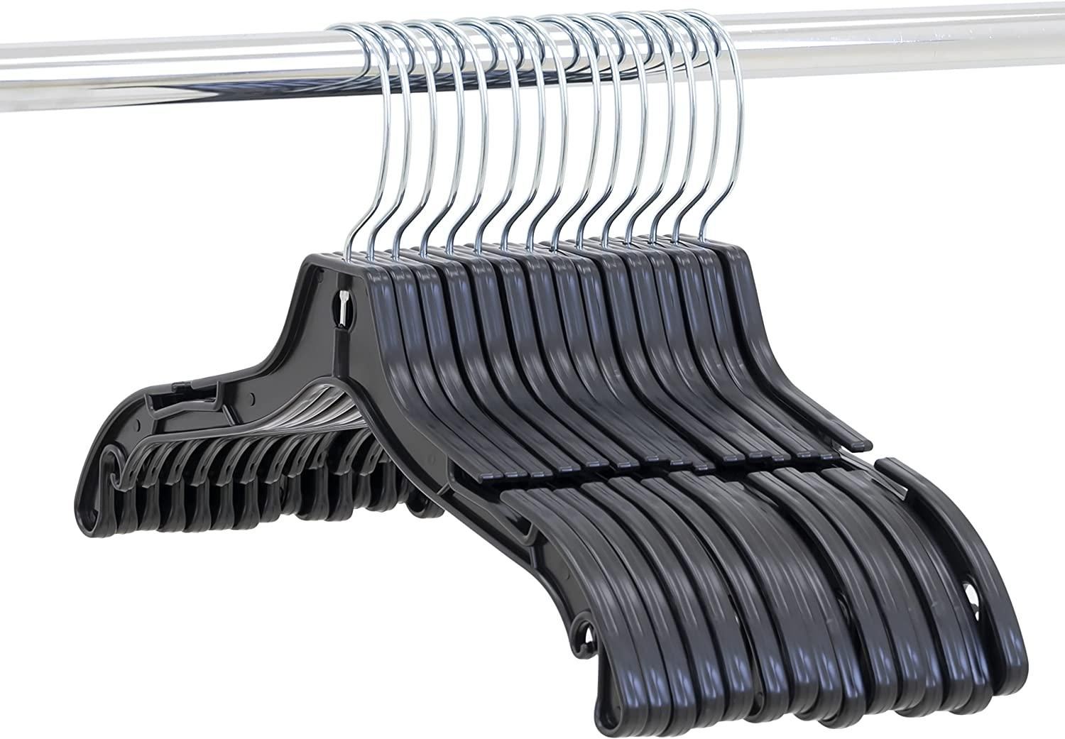 Black Plastic Top Clothes Hangers - 43cm