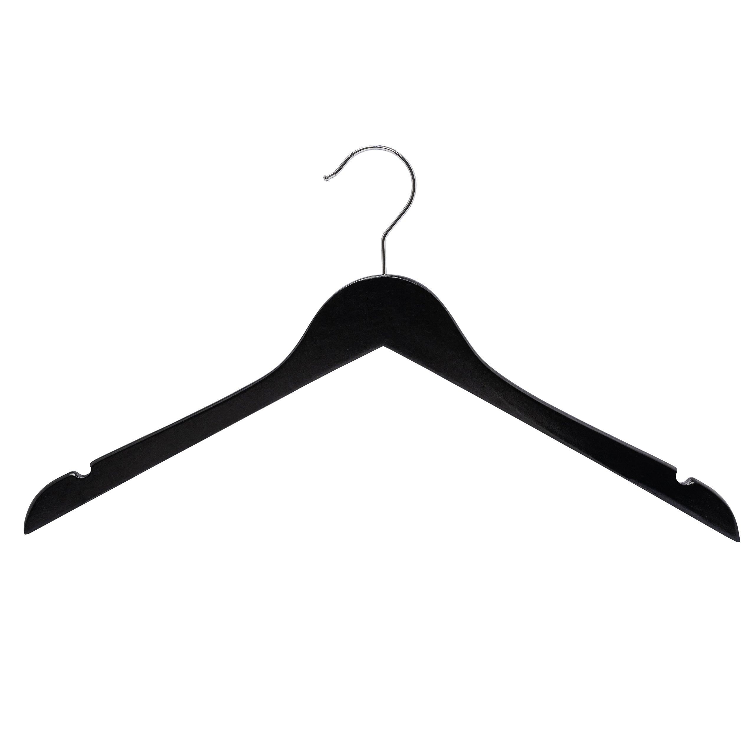 Black Wood Skirt Hanger 44.5cm X 12mm Top Retail Quality Hangersforless