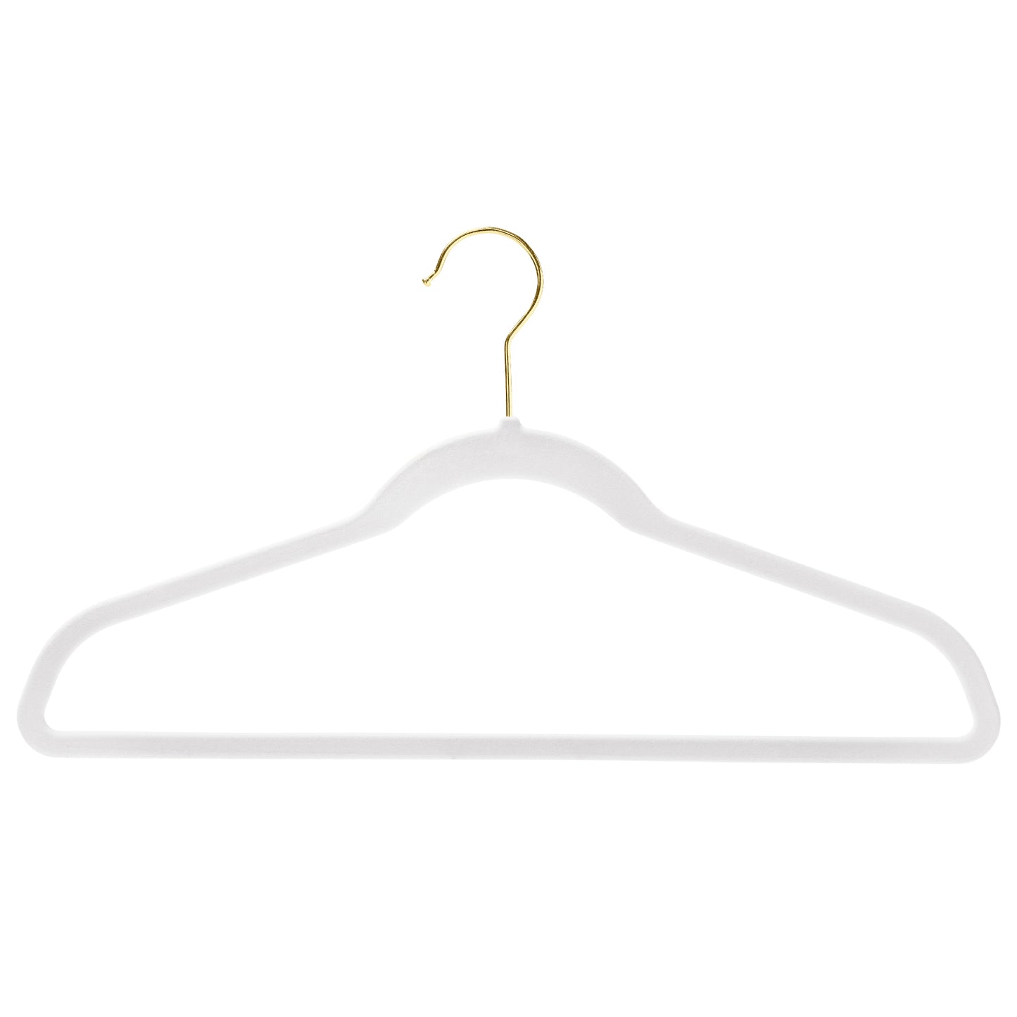 White Velvet Coat Hangers - 44.5cm - With Gold Hook  (Sold in Bundles of 20/50/100)