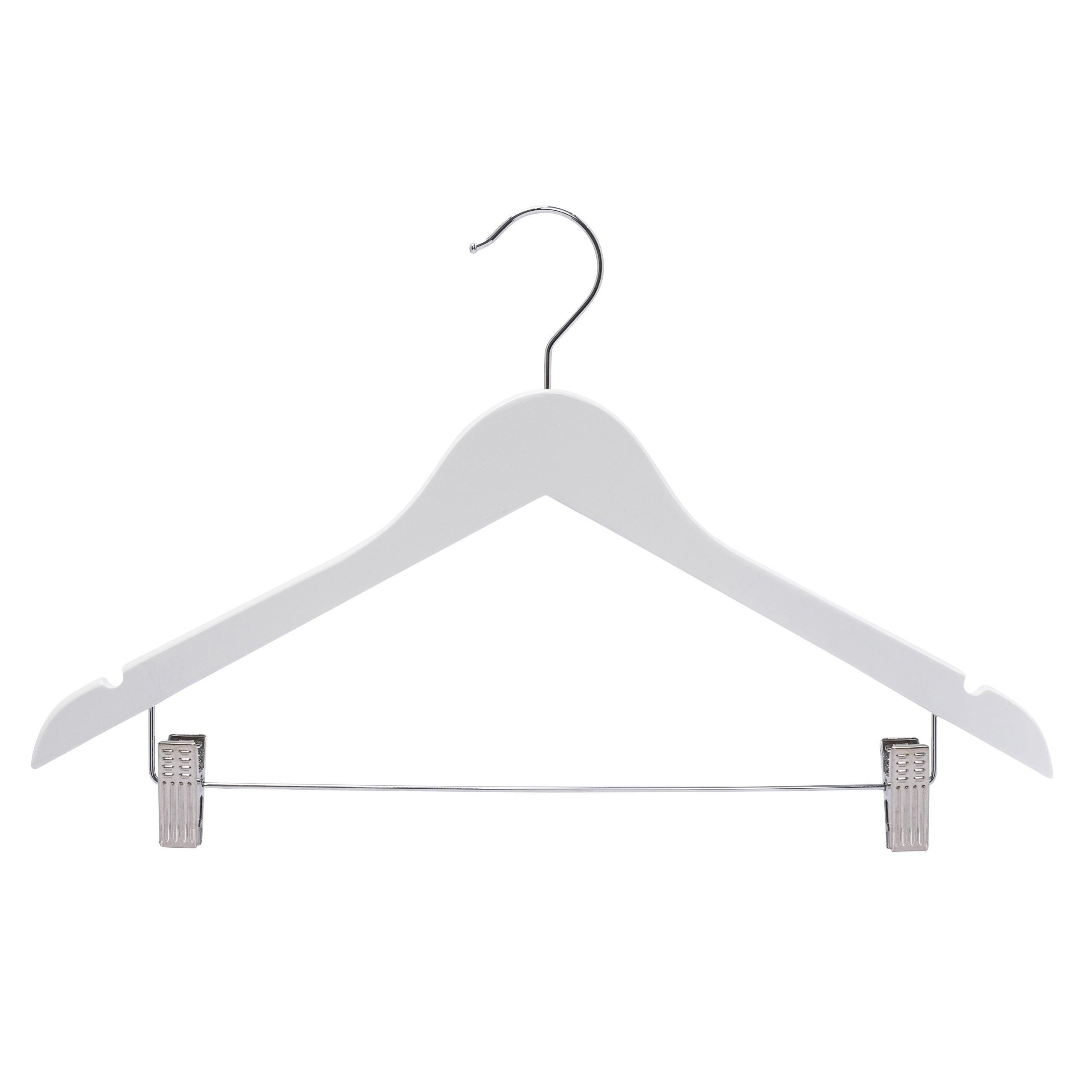 Amazon.com: Slack/Trousers Pants Hangers - 10 Pack - Strong and Durable  Anti-Rust Chrome Metal Hangers (White) : Home & Kitchen