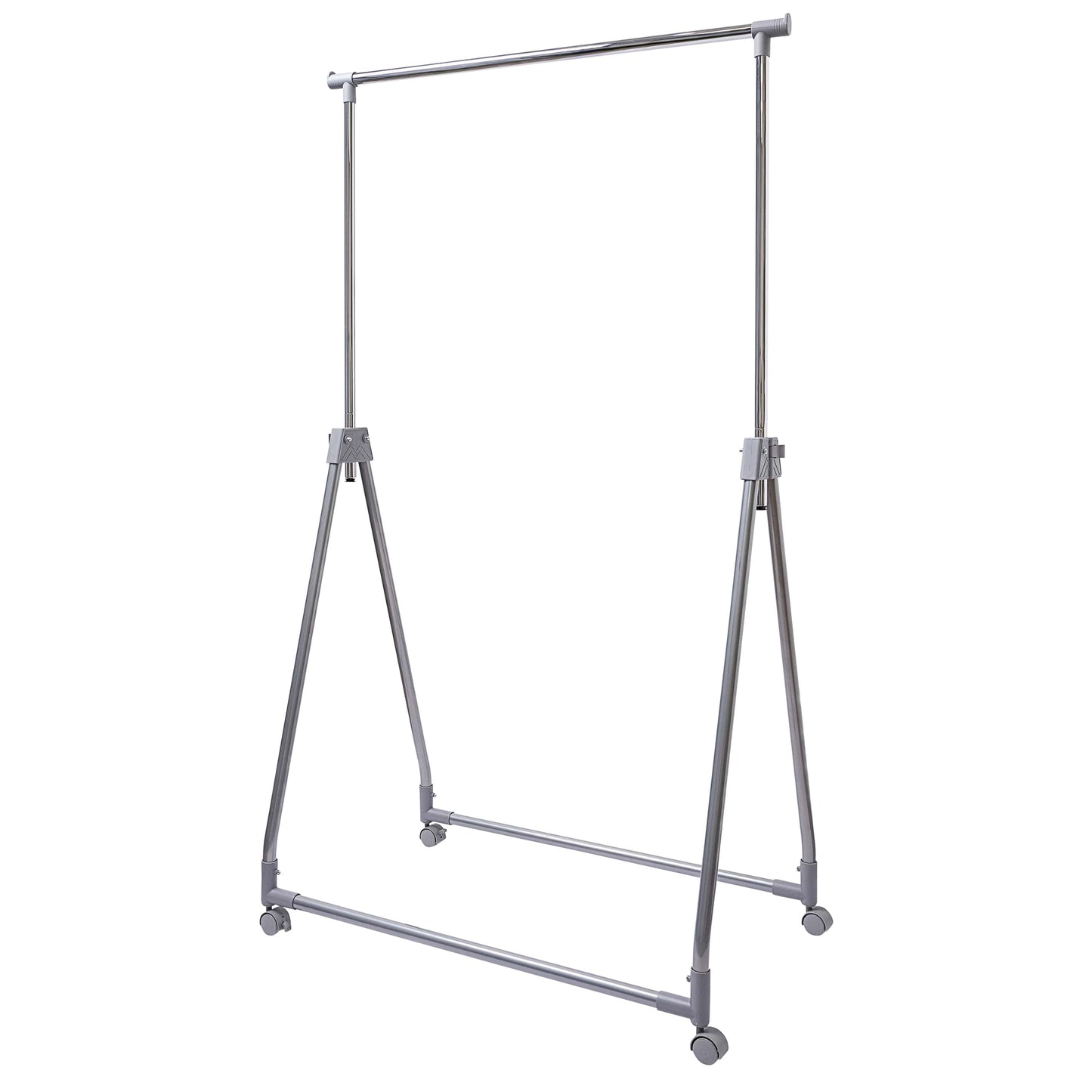 Clothes Rack Easy Fordable - Chrome - 40kgs Weight Capacity - Enhanced Metal Base Design & Durable Wheels Sold in 1/3