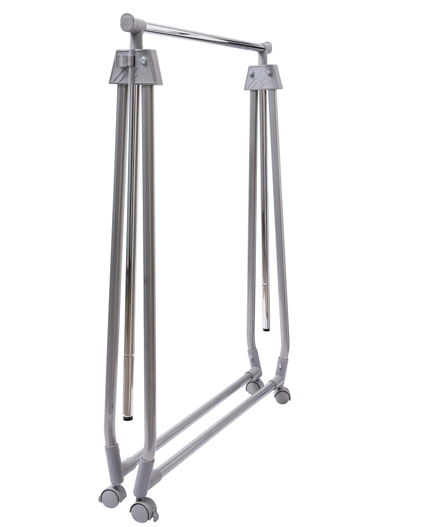 Clothes Rack Easy Fordable - Chrome - 40kgs Weight Capacity - Enhanced Metal Base Design & Durable Wheels Sold in 1/3